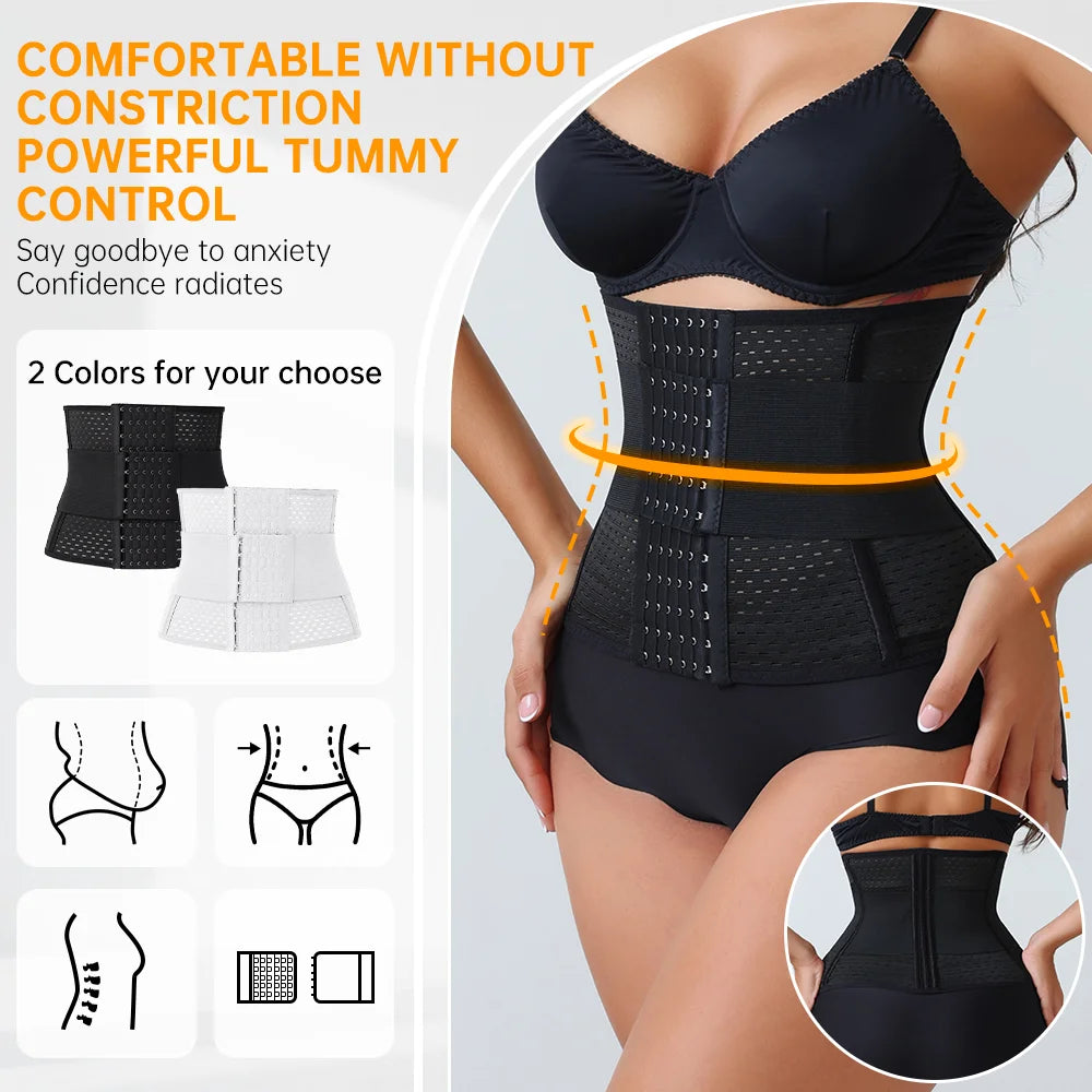Cinta Modeladora Waist Trainer em Neoprene – Zíper Ajustável, Controle de Barriga e Suporte nas Costas