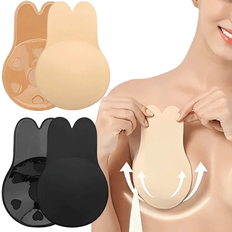 Sutiã Adesivo de Silicone Invisível – Push Up Sem Alças, Reutilizável (P ao GG)