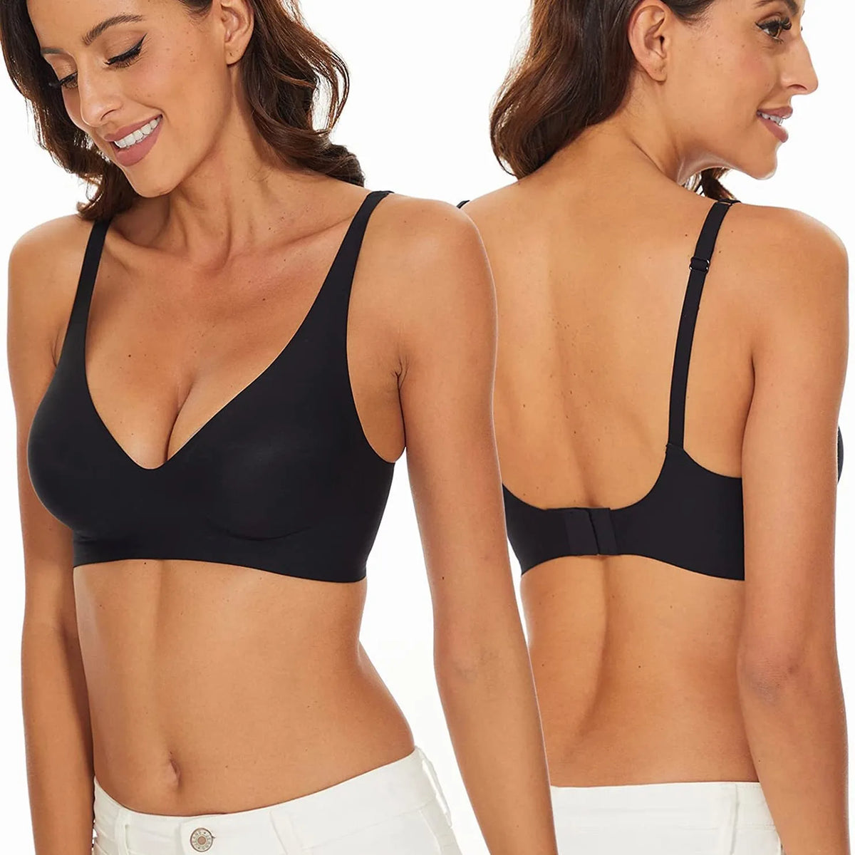 Sutiã Sem Costura com Bojo e Push-Up – Sem Aro, Alças Ajustáveis, Diversas Cores