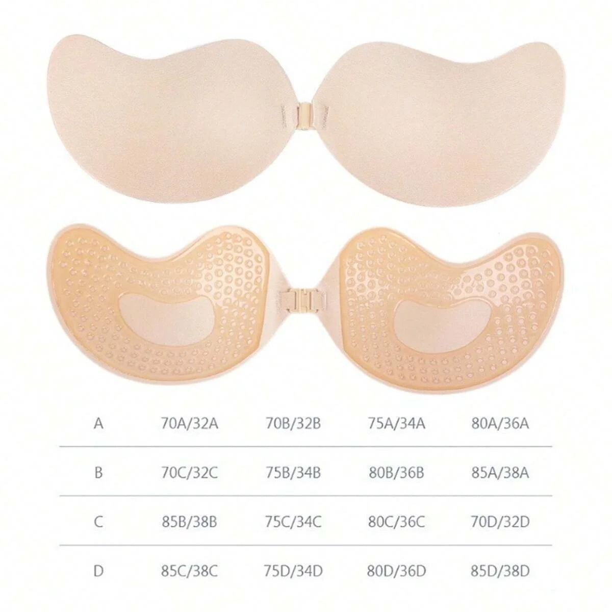 Sutiã Adesivo Invisível de Silicone Hipoalergênico – Bicolor, Sem Escorregar