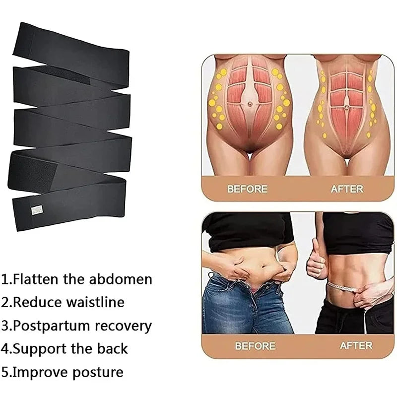 Cinta Modeladora Invisível Snatch Wrap – Faixa Redutora de Cintura e Barriga com Alça Ajustável