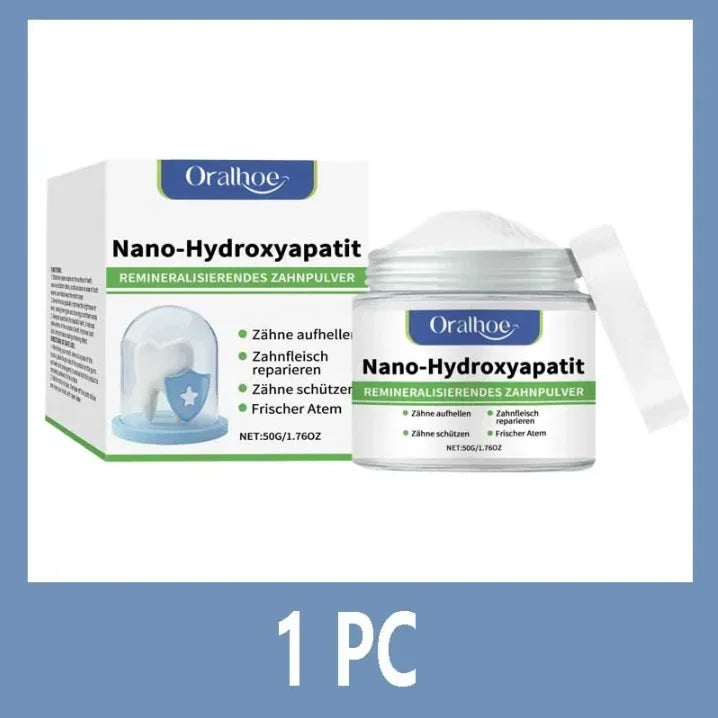 Pó Dental Branqueador com 10% de Hidroxiapatita – Remineralizante, Sabor Menta Gelada