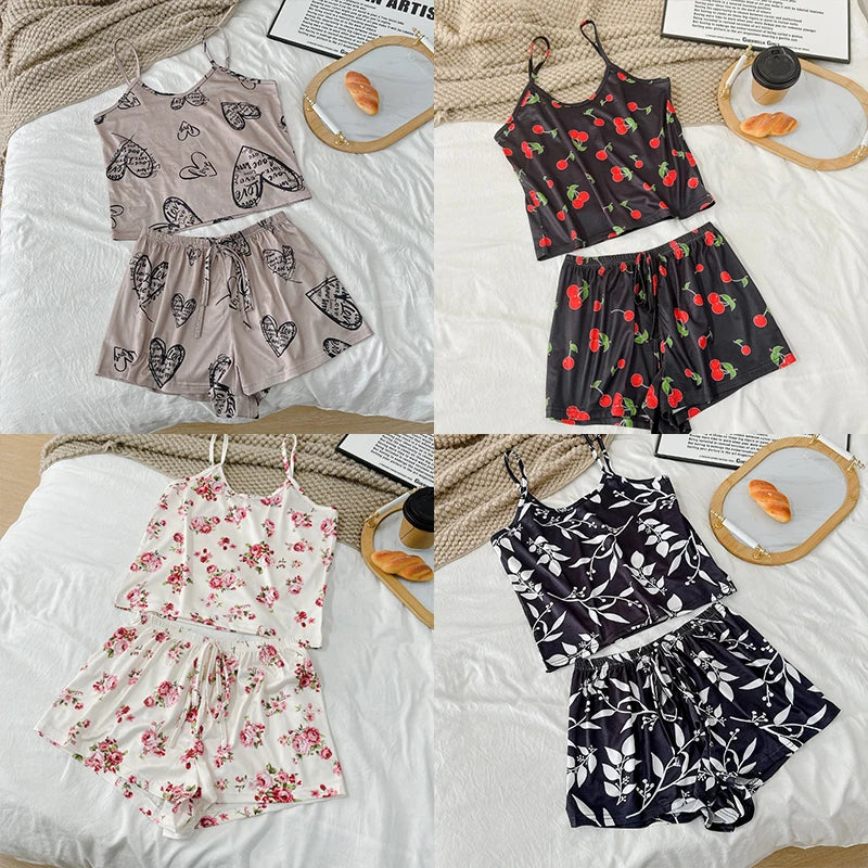 Conjunto de Pijama Feminino Cetim Ice Silk – Regata e Shorts, Leve e Confortável (P ao GG)