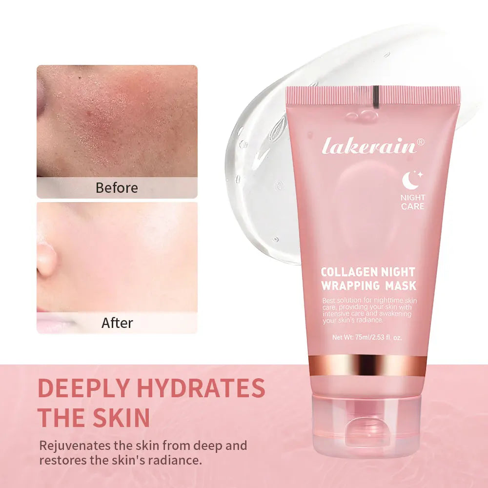 Máscara Facial Peel-Off de Colágeno Estilo Coreano (K-Beauty) – Firmeza, Elasticidade e Hidratação Profunda para Uso Noturno