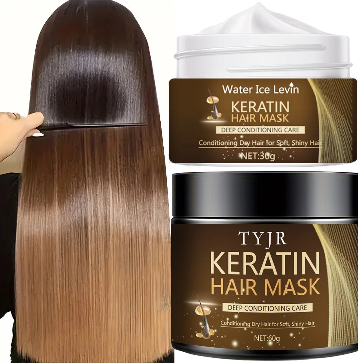 Máscara de Queratina Alisadora e Reparadora – Nutrição e Alinhamento para Cabelo Seco e com Frizz