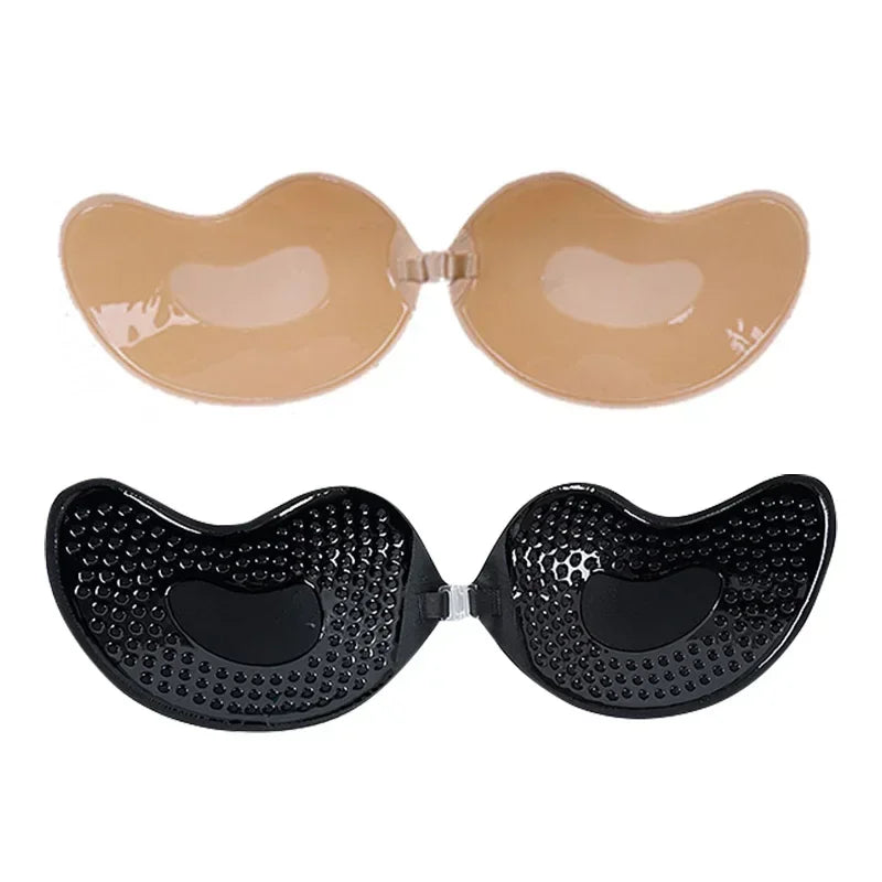 Sutiã Adesivo Invisível de Silicone com Efeito Push-Up – Sem Alças, Sem Costas, Reutilizável