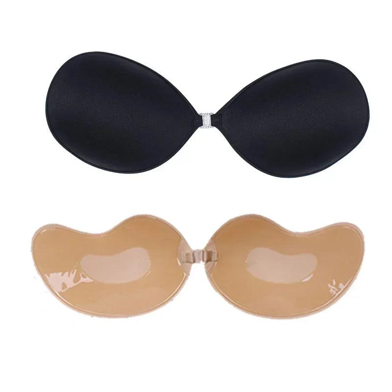 Sutiã Adesivo Invisível de Silicone com Efeito Push-Up – Sem Alças, Sem Costas, Reutilizável