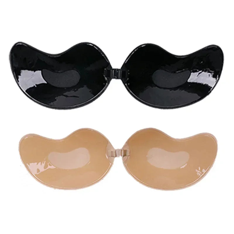 Sutiã Adesivo Invisível de Silicone com Efeito Push-Up – Sem Alças, Sem Costas, Reutilizável