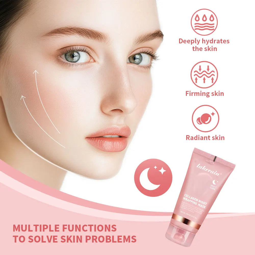 Máscara Facial Peel-Off de Colágeno Estilo Coreano (K-Beauty) – Firmeza, Elasticidade e Hidratação Profunda para Uso Noturno