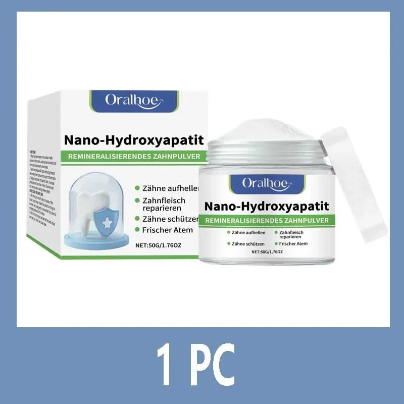 Pó Dental Branqueador com 10% de Hidroxiapatita – Remineralizante, Sabor Menta Gelada