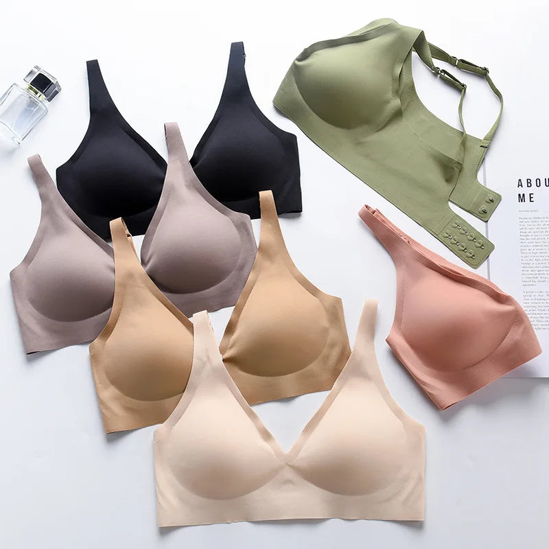Sutiã Sem Costura com Bojo e Push-Up – Sem Aro, Alças Ajustáveis, Diversas Cores