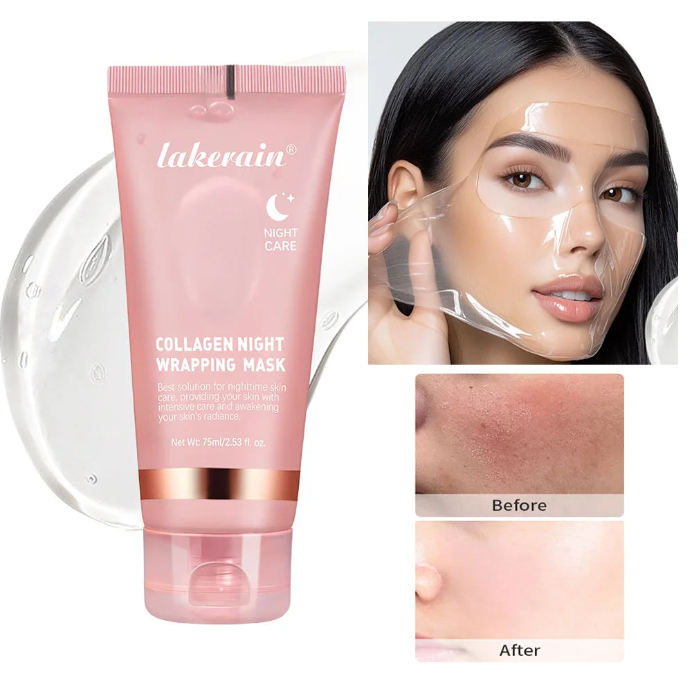 Máscara Facial Peel-Off de Colágeno Estilo Coreano (K-Beauty) – Firmeza, Elasticidade e Hidratação Profunda para Uso Noturno