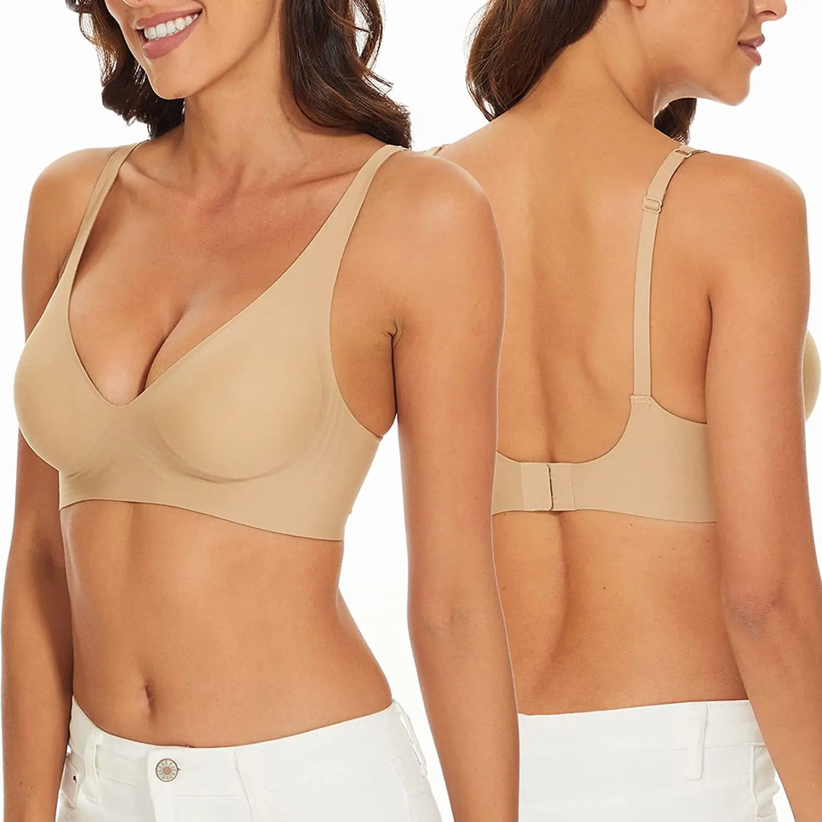 Sutiã Sem Costura com Bojo e Push-Up – Sem Aro, Alças Ajustáveis, Diversas Cores