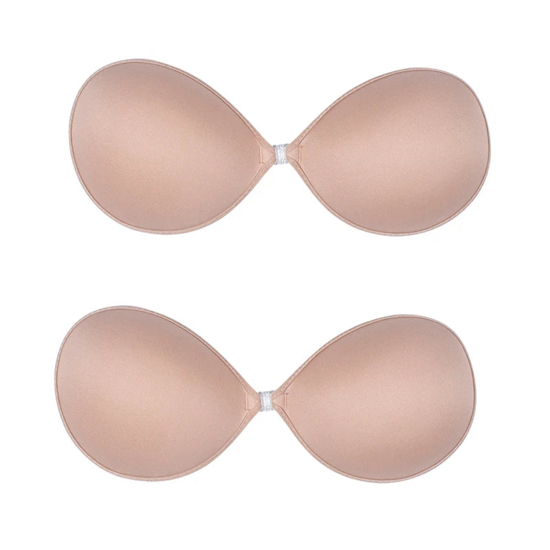 Sutiã Adesivo Invisível de Silicone com Efeito Push-Up – Sem Alças, Sem Costas, Reutilizável