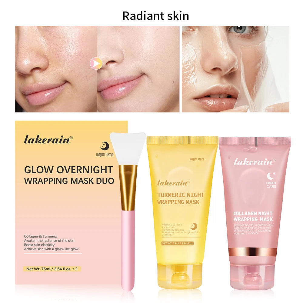 Máscara Facial Peel-Off de Colágeno Estilo Coreano (K-Beauty) – Firmeza, Elasticidade e Hidratação Profunda para Uso Noturno