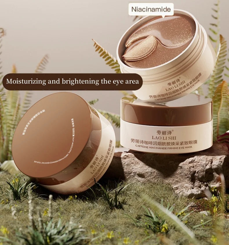 Máscaras para Olhos com Cafeína e Niacinamida – Reduz Olheiras e Inchaço, Caixa com 60 Unidades