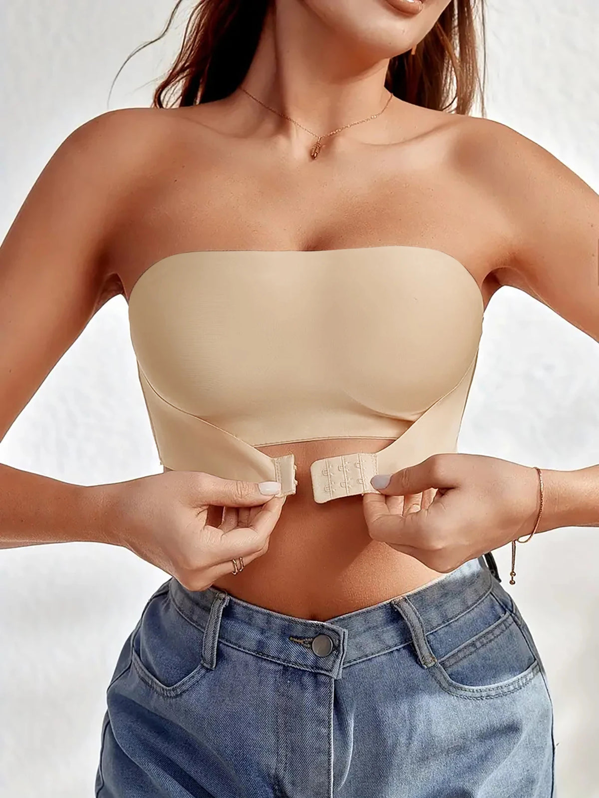 Sutiã Strapless Sem Alças – Fecho Frontal, Sem Aro, Ideal para Decotes (P ao XG)