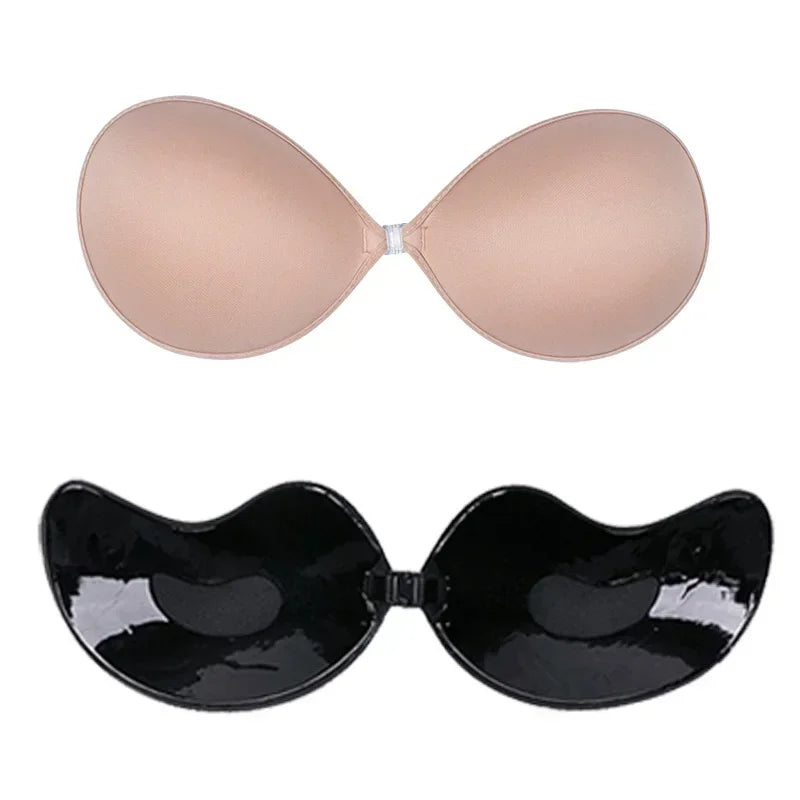 Sutiã Adesivo Invisível de Silicone com Efeito Push-Up – Sem Alças, Sem Costas, Reutilizável