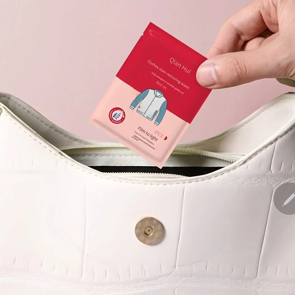 Lenços de Emergência para Remoção de Manchas em Roupas e Calçados – Kit 20 Unidades, Embalagem Individual