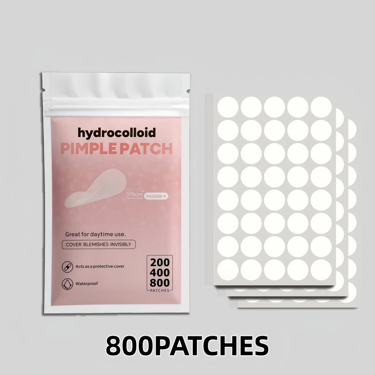 Adesivos Invisíveis para Espinhas (Pimple Patch) – Hidrocolóide, Kit com 200/400/800 Unidades