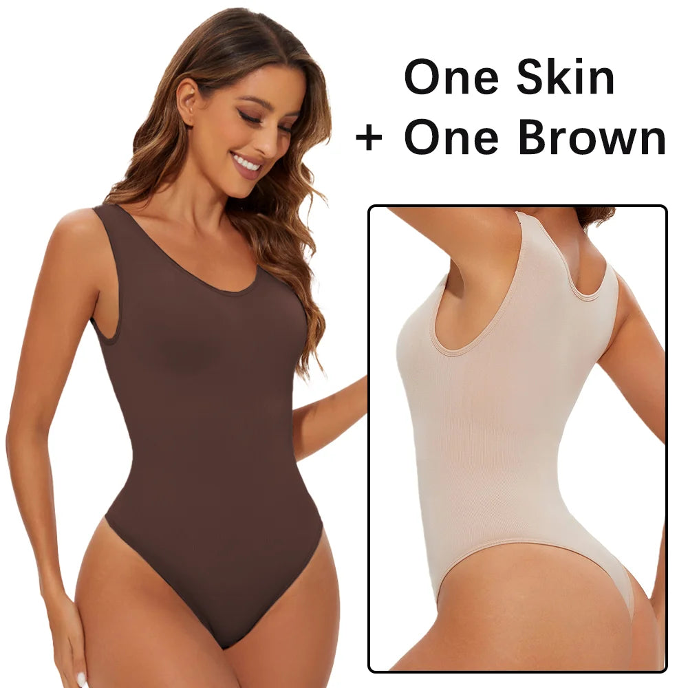 Body Modelador Sem Costura Feminino (Fio Dental, Compressão e Efeito Modelador)