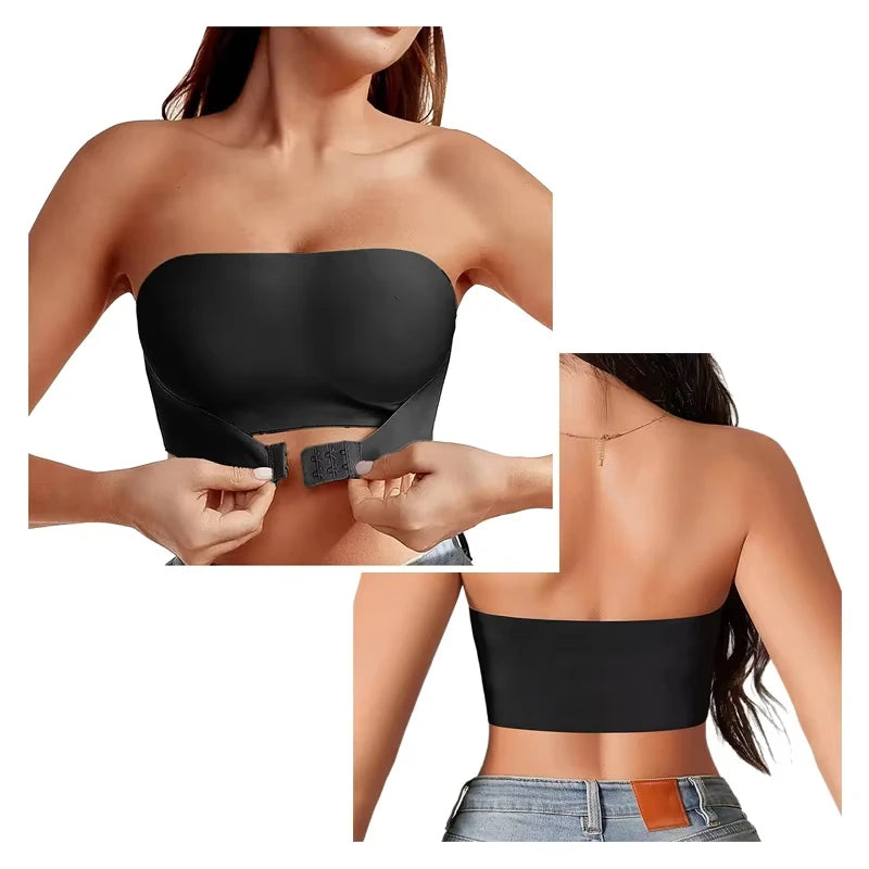 Sutiã Strapless Sem Alças – Fecho Frontal, Sem Aro, Ideal para Decotes (P ao XG)