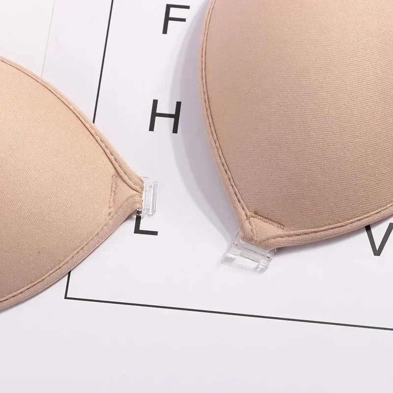Sutiã Adesivo Invisível de Silicone com Efeito Push-Up – Sem Alças, Sem Costas, Reutilizável