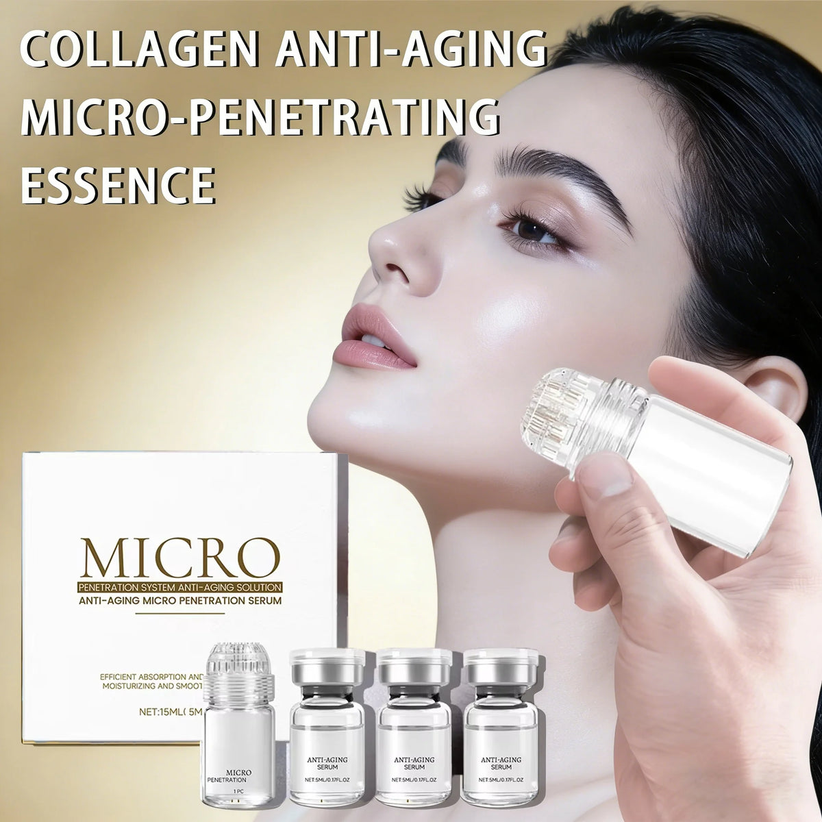 Sérum Facial de Colágeno Anti-Rugas – Hidratação, Firmeza e Limpeza de Poros