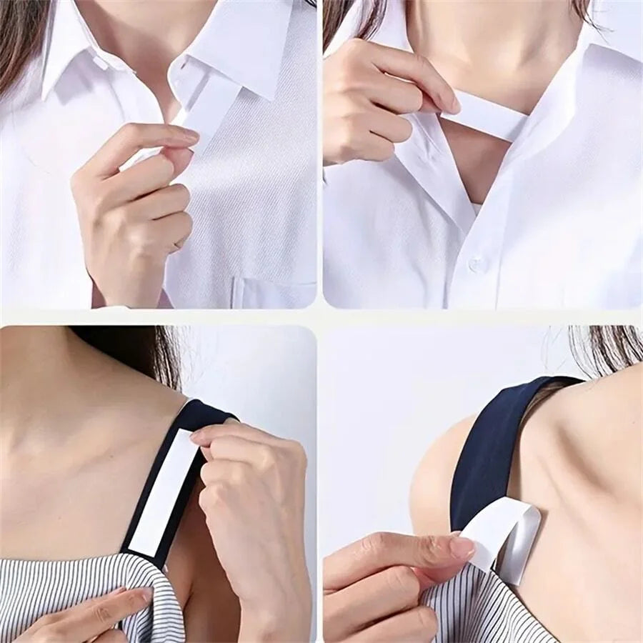 Fita Adesiva Dupla-Face Transparente para Roupas e Pele – Kit 36 Peças, Fixação Forte