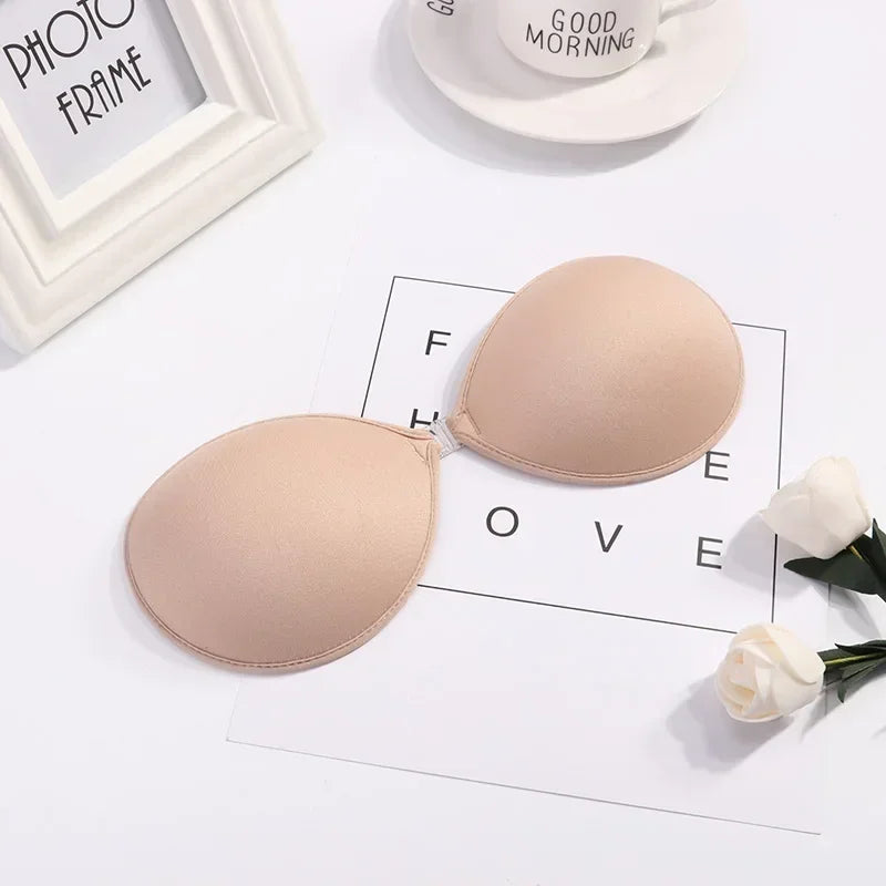 Sutiã Adesivo Invisível de Silicone com Efeito Push-Up – Sem Alças, Sem Costas, Reutilizável