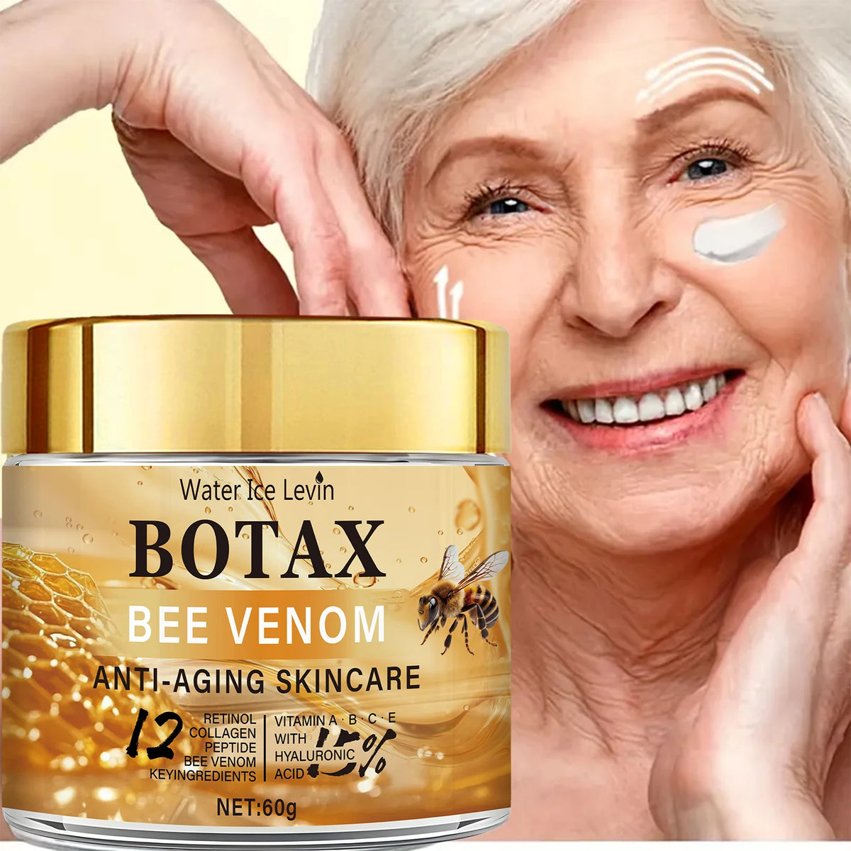 Creme Facial com Veneno de Abelha,Colágeno e Retinol – Firmeza, Hidratação e Cuidado Antienvelhecimento