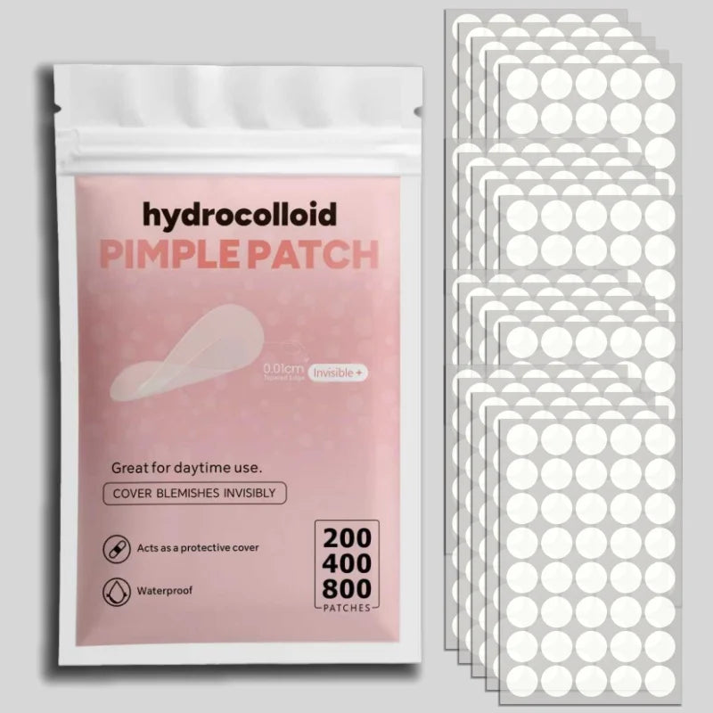 Adesivos Invisíveis para Espinhas (Pimple Patch) – Hidrocolóide, Kit com 200/400/800 Unidades