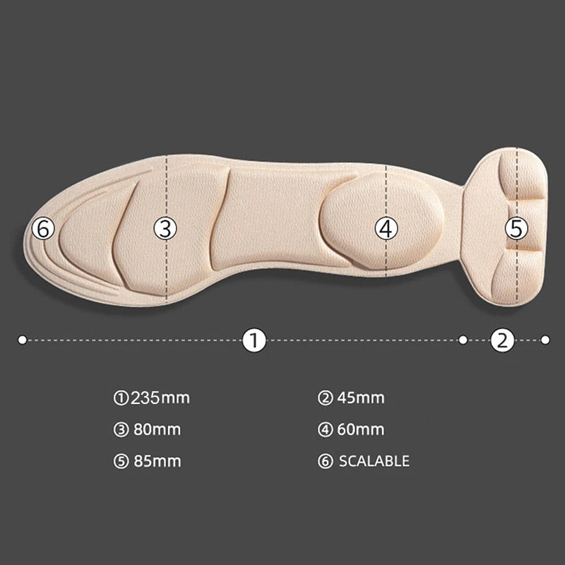 Palmilhas de Espuma Memory Foam para Salto Alto – Antiderrapante, Recortável e Confortável