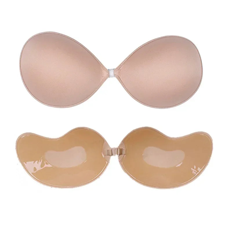 Sutiã Adesivo Invisível de Silicone com Efeito Push-Up – Sem Alças, Sem Costas, Reutilizável