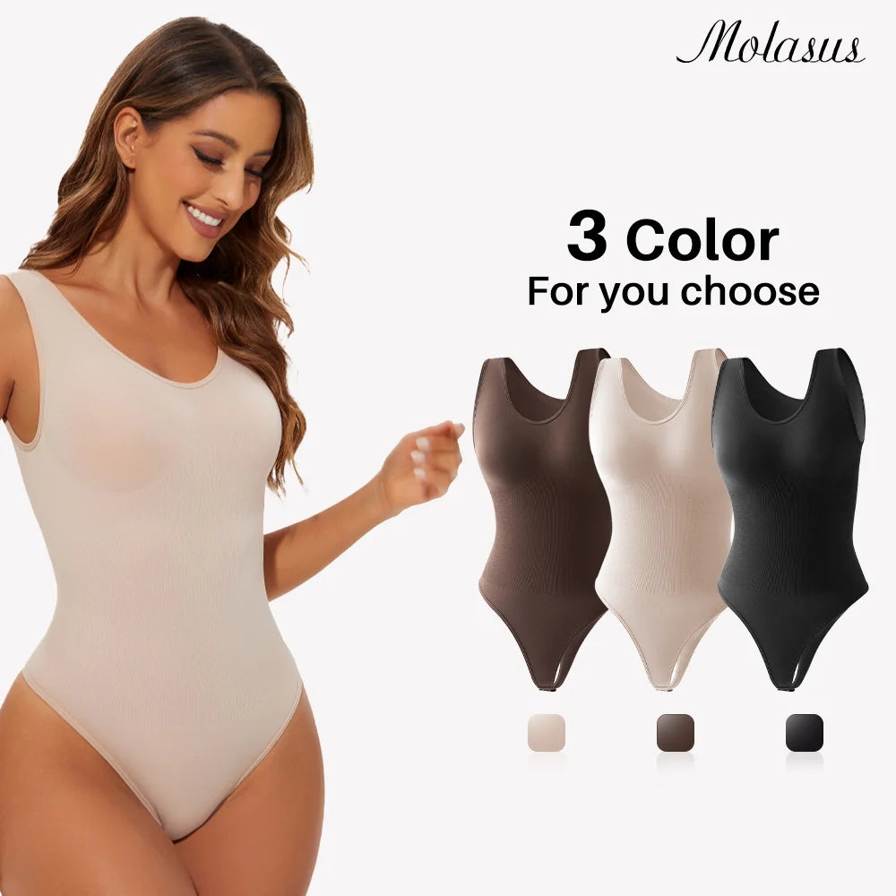 Body Modelador Sem Costura Feminino (Fio Dental, Compressão e Efeito Modelador)