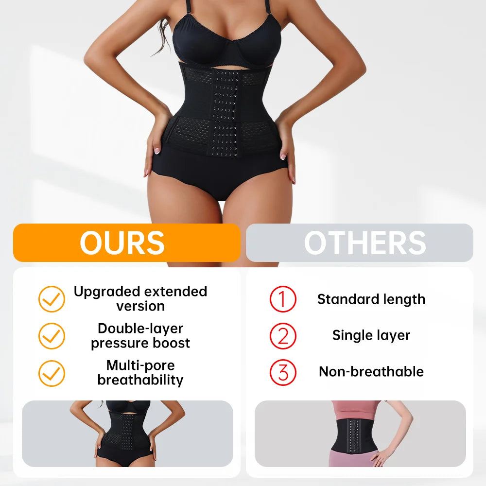 Cinta Modeladora Waist Trainer em Neoprene – Zíper Ajustável, Controle de Barriga e Suporte nas Costas