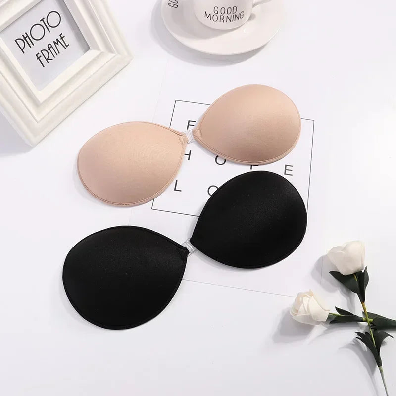 Sutiã Adesivo Invisível de Silicone com Efeito Push-Up – Sem Alças, Sem Costas, Reutilizável