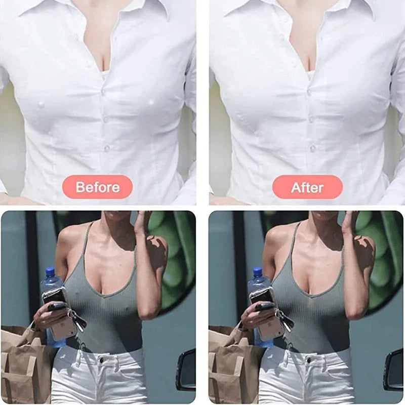 Sutiã Adesivo de Silicone Invisível – Push Up Sem Alças, Reutilizável (P ao GG)
