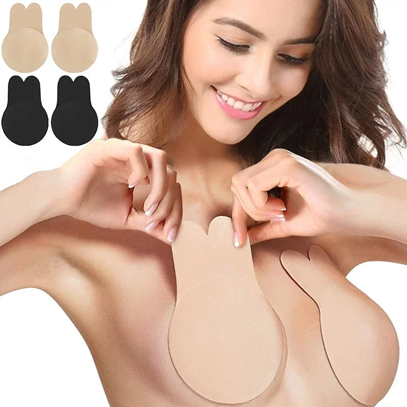 Sutiã Adesivo de Silicone Invisível – Push Up Sem Alças, Reutilizável (P ao GG)