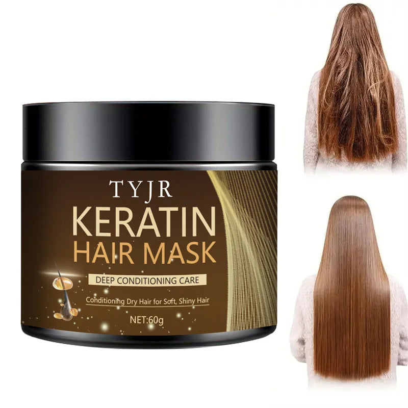 Máscara de Queratina Alisadora e Reparadora – Nutrição e Alinhamento para Cabelo Seco e com Frizz