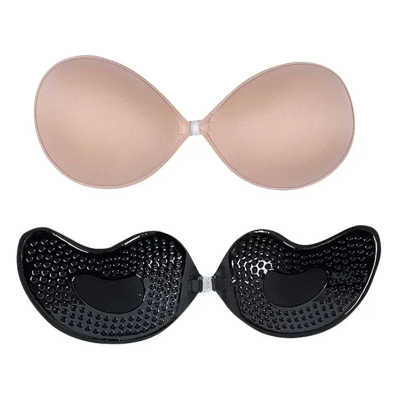 Sutiã Adesivo Invisível de Silicone com Efeito Push-Up – Sem Alças, Sem Costas, Reutilizável