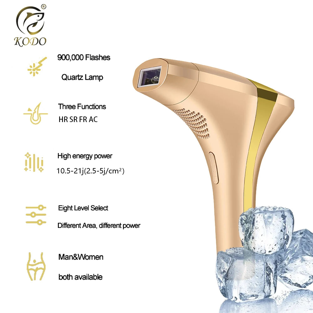 Depilador a Laser IPL 4 em 1 – Redução Duradoura de Pelos, Rosto e Corpo