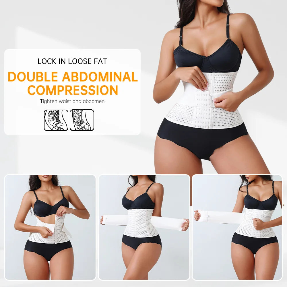 Cinta Modeladora Waist Trainer em Neoprene – Zíper Ajustável, Controle de Barriga e Suporte nas Costas