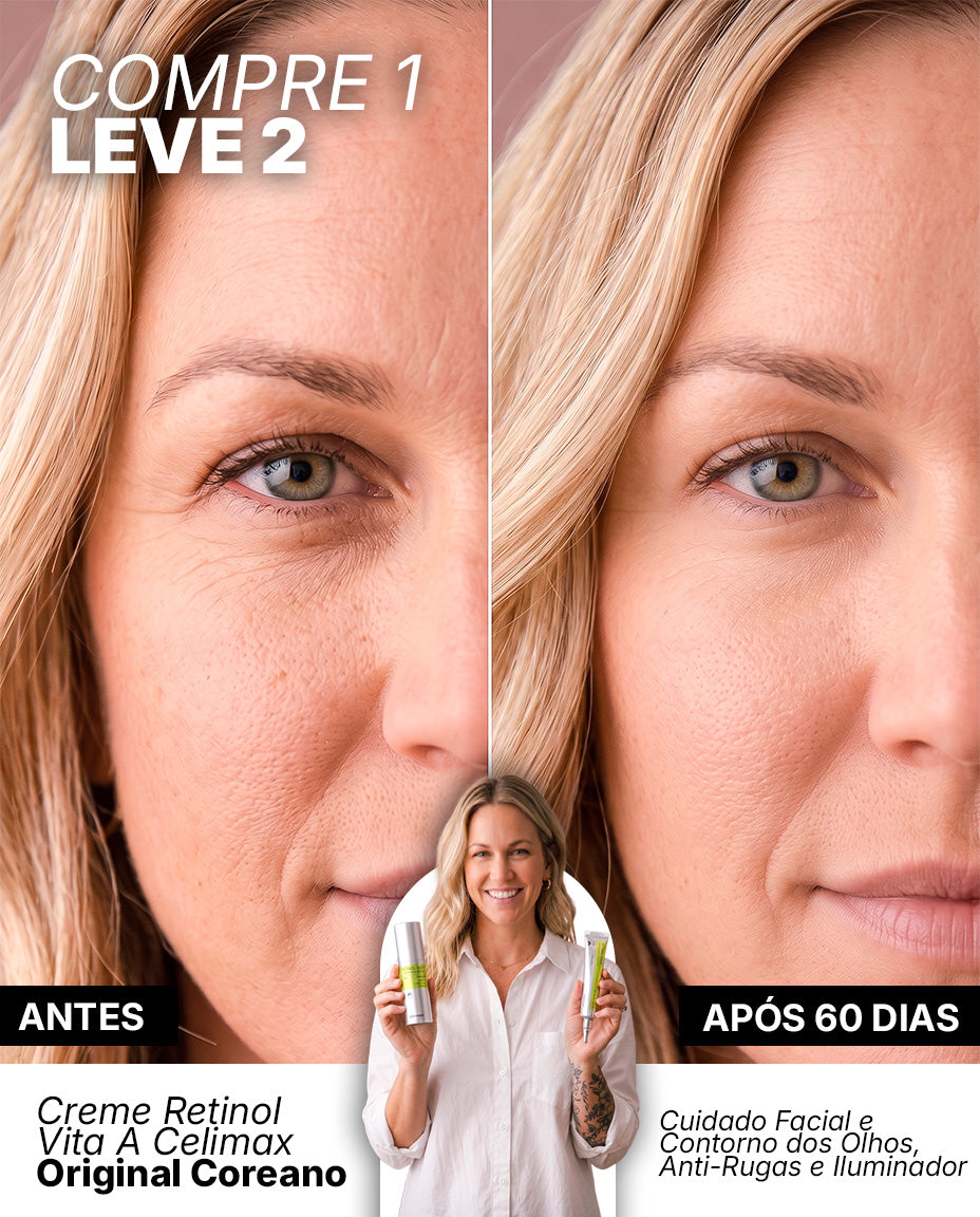 Creme Retinol Vita A Celimax Original Coreano — Cuidado Facial e Contorno dos Olhos, Anti-Rugas e Iluminador